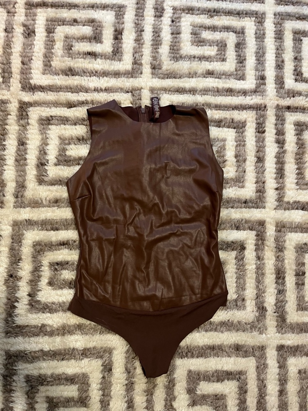 Skims Leather Bodysuit